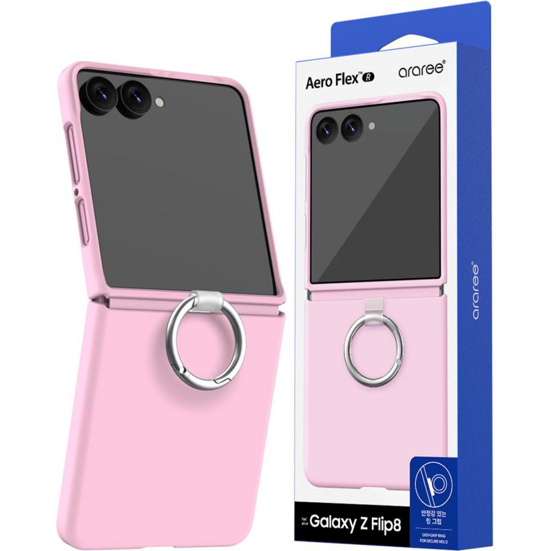 Araree أراري Aero Flex R غطاء قلاب مع حلقة لهاتف سامسونج Galaxy Z Flip8 360-degree Protection | Protects from Shock | Smudges | Scratches