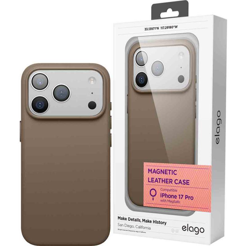 Elago Elago Magnetic Leather Back Cover Mobile Case With Magsafe Strong Neodymium Magnets