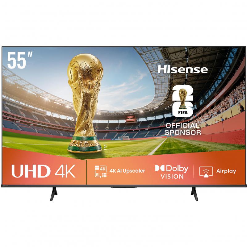 هايسنس 55 بوصة تلفزيون ذكي، دقة 4 كيه ضوء LED، 60‎ Hz، اسود، E5Q