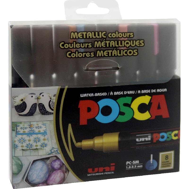POSCA Metallic Color Set - 8 Pieces Graphic Art Marker | Arts & Crafts | Graphic Markers | Drawing & Illustration