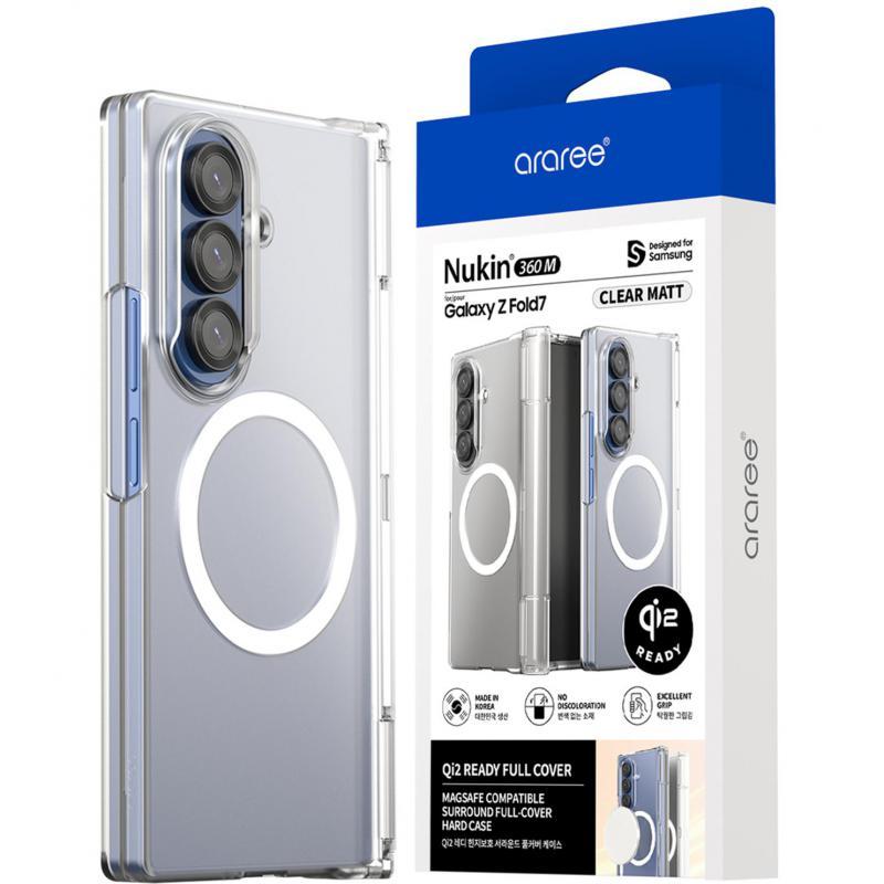 Araree Araree Nukin 360 M Back Cover Mobile Case With Magsafe Hinge Part Protection, Front Display and Rear Camera Protection, Qi2 Ready