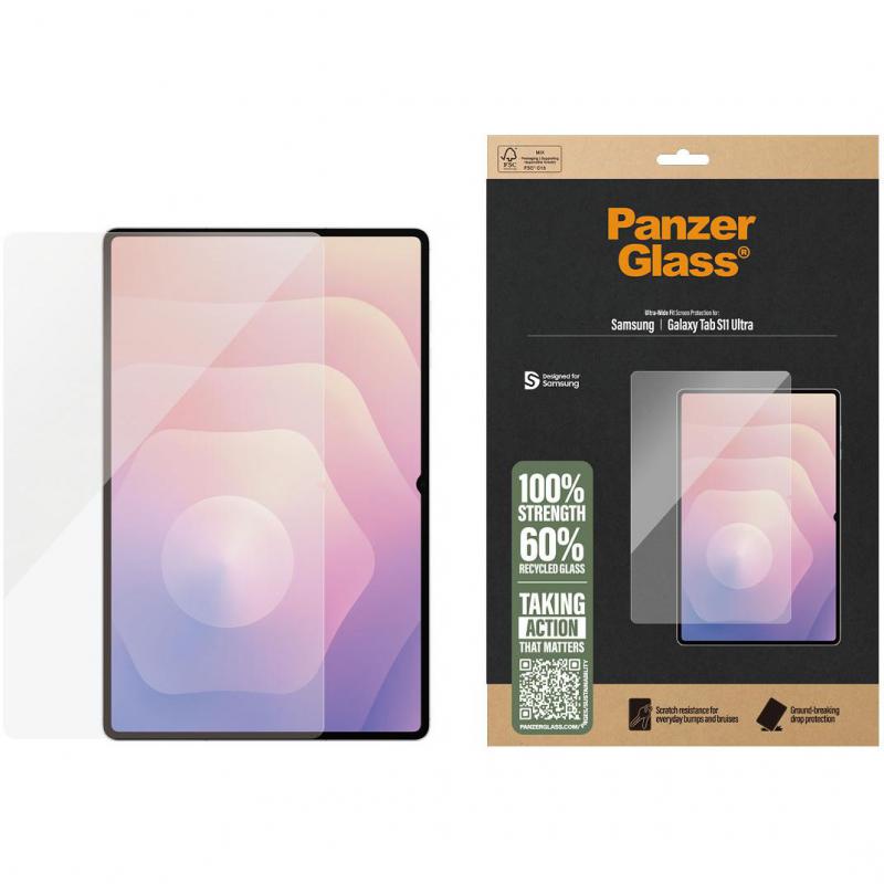 PanzerGlass بانزر غلاس واقي شاشة عريض للغاية مناسب لتابلت سامسونج جالاكسي تاب S11 ألترا مقاوم للصدمات والخدوش | 100% Touch | تركيب سهل
