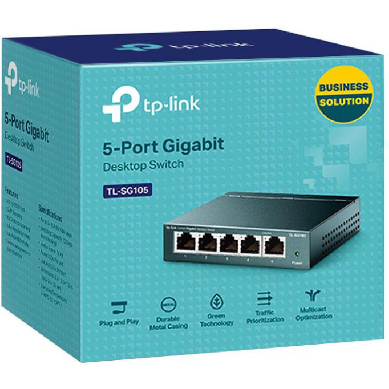 TP-Link TP-Link tp-link tl-sg105 Network Switch Support 802.1p/DSCP QoS/IGMP Snooping Function, Steel Housing