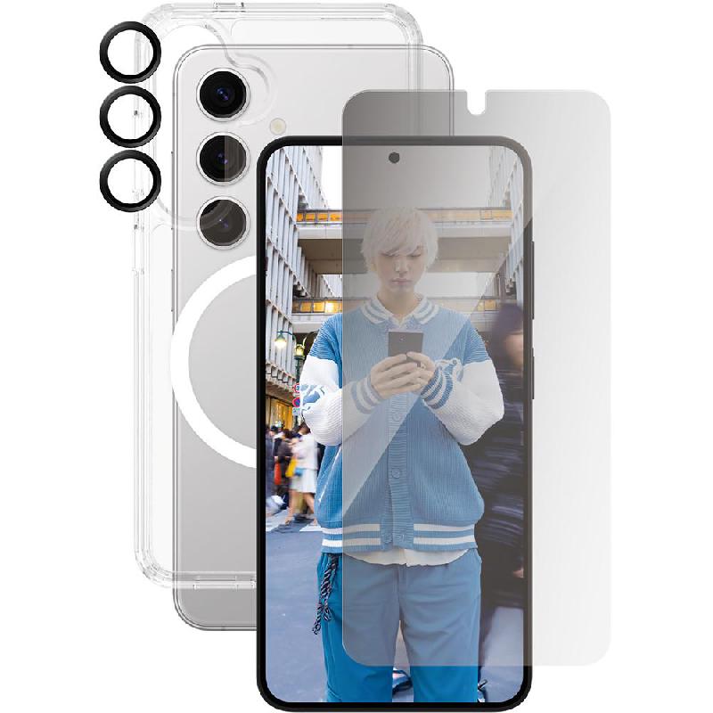 PanzerGlass 3-in-1 Protection Pack Privacy Screen Protector + Urban Combat Case + Hoops Camera Lens Protector Smartphone Case Bundle