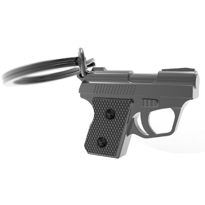 Meta(l)morphose Gun Pistol Keychain, Grey