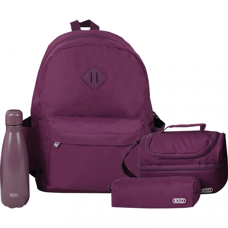 Roco Classic Solid Backpack 4-in-1 Value Set Backpack with Accessory | Bags Set | School Supplies | School Bags