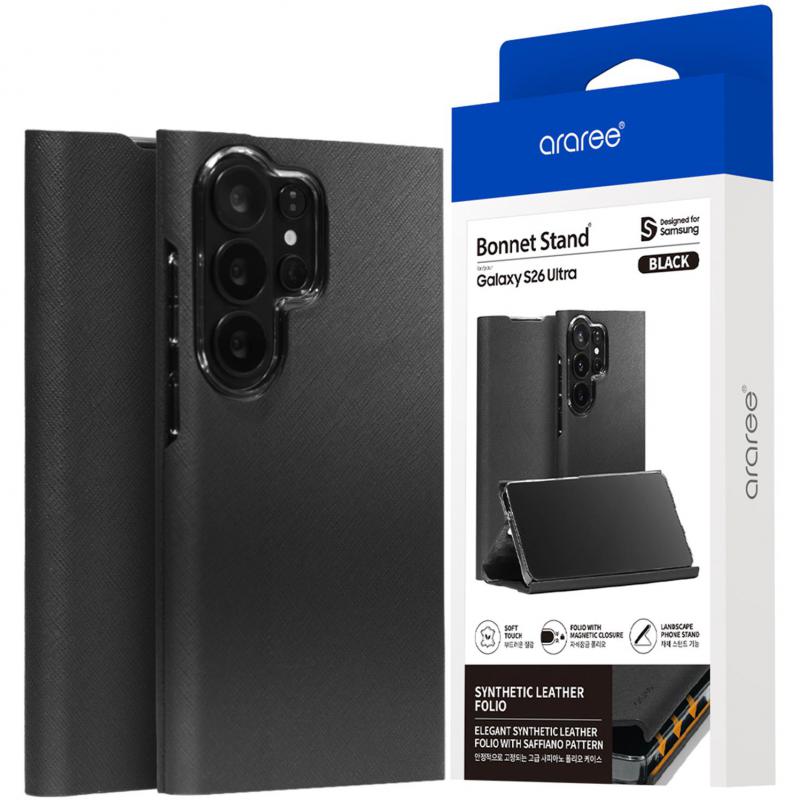 Araree Araree Bonnet Stand Flip Cover Mobile Case Stand Function, Slim and Light, 1Card Slot, Hard PC Case inside