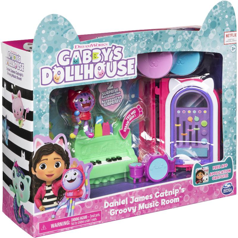 Spin Master Gabby's Dollhouse "Daniel James Catnip" Groovy Music Room Doll Playset