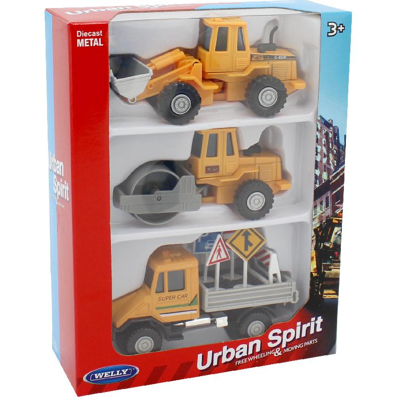 Welly Urban Spirit Construction Vehicle Die-cast Toy Model Yellow/Red ...