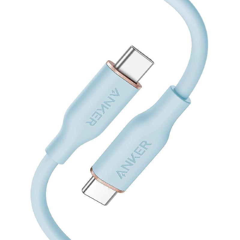 انكر باور لاين 3 فلو من USB‎-‎C الى USB-C سلك شحن ونقل بيانات | ملحقات الهواتف الذكية | أسلاك الهواتف الذكية | أفضل العروض