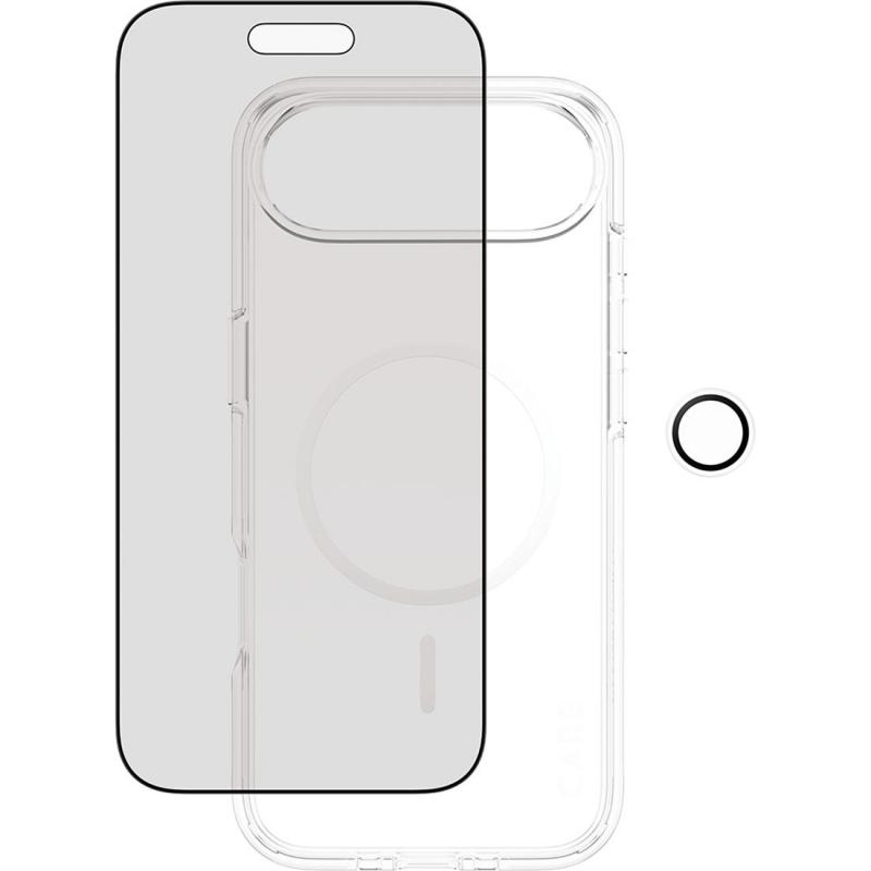 panzerglass بانزر غلاس حزمة 3 في 1 هارد ماج سيف كيس + واقي شاشة خصوصية + عدسة كاميرا هوبز برو Case: 100% Recycled Plastic | Screen Protector: 60% Recycled Glass