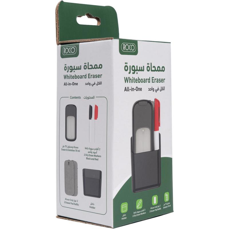 Roco Whiteboard Accessory, Eraser with Spray, Eraser Refills, Whiteboard Markers, Magnetic Board Holder, Assorted Color