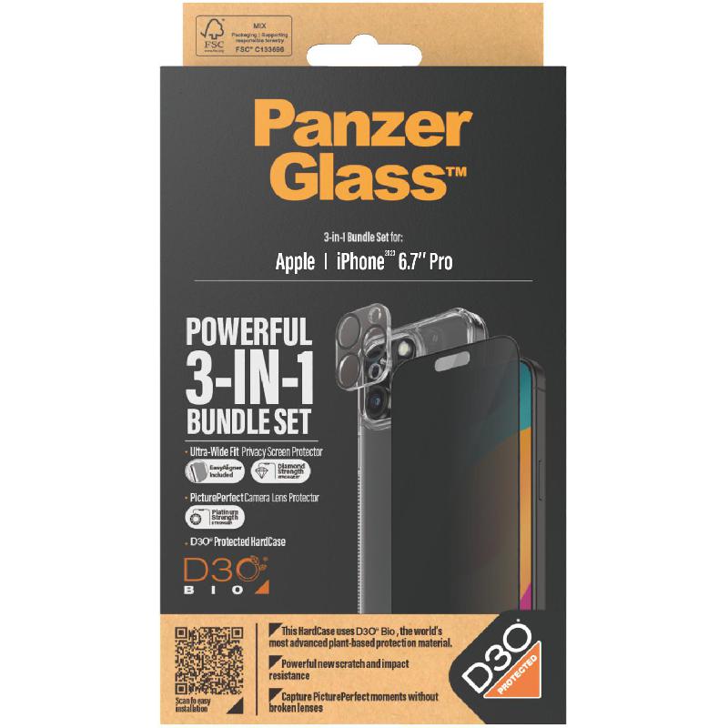 PanzerGlass Privacy 3in1 Hard Case with D3O Protection + Privacy