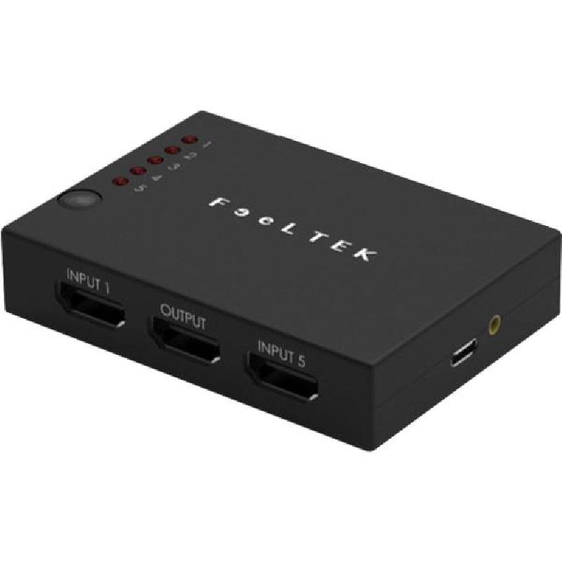 FeelTek FeelTek 5x Hdmi In To 1x Hdmi Out Switch Av Splitter Support 4K@60Hz, Equipped with Remote Control