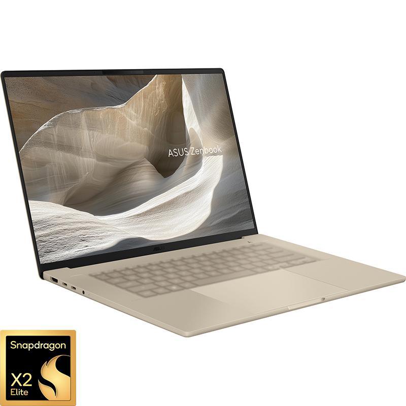 Asus Zenbook A16 Laptop, AI, 16", Snapdragon X Elite, 48 GB RAM, 1 TB SSD, Windows 11 Home, Qualcomm Adreno