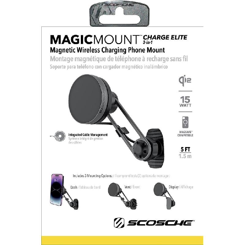 Scosche MagicMount Charge Elite 3-in-1 Magnetic Wireless Charging Phone Mount Smartphone Car Accessory | Smartphone Accessories | Smartphone Car Accessories Scosche MagicMount Charge Elite 3-in-1 Magnetic Wireless Charging Phone Mount Smartphone Car Accessory | Smartphone Accessories | Smartphone Car Accessories
