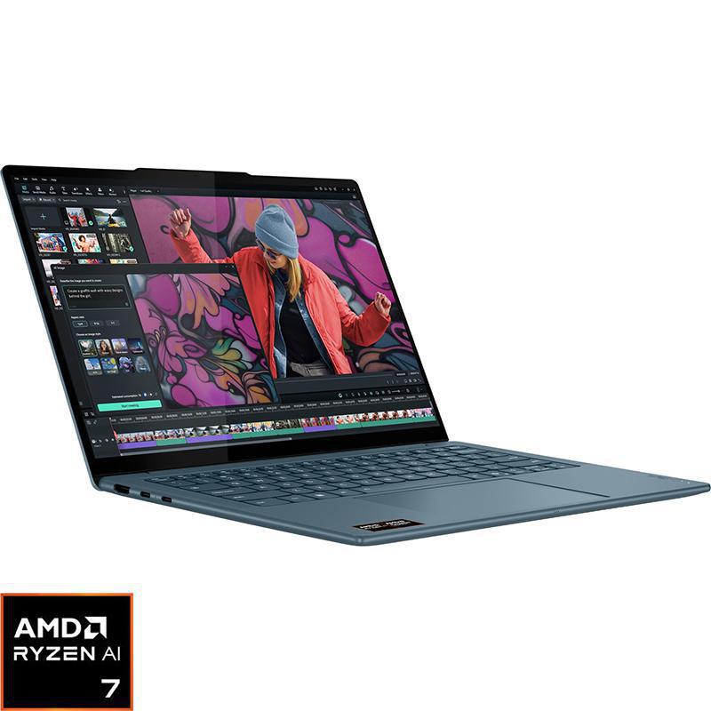 لينوفو يوجا سليم 7 لابتوب، ذكاء اصطناعي مع كوبايلوت+، 14 بوصه، معالج AMD رايزن الذكاء الاصطناعي، 32 جيجابايت رام، قرص صلب 1 تيرابايت، ويندوز 11 هوم، ايه ام دي راديون جرافيكس،