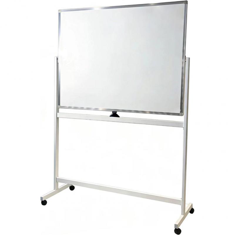 Roco Magnetic Whiteboard, 2 Sides, Rotating Easel with Caster, 90 X 180 cm, Silver/White