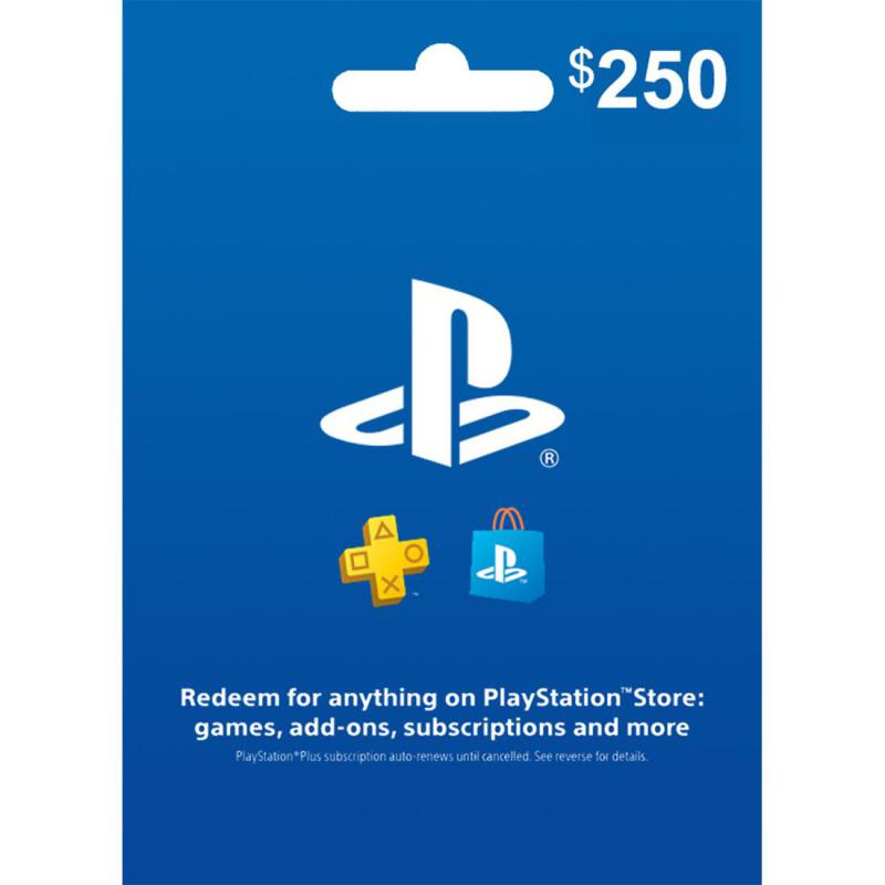 Sony Gift Card $ 250 PlayStation Store Payment and Recharge Card, Digital Code (USA)
