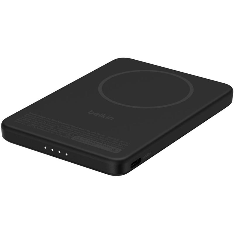 belkin بنك طاقة بيلكين BoostCharge QI2 الرفيع مع حامل، سعة 5000 مللي أمبير 5000 mAh / Durable | Stylish | Kick Stand | PD 20W | Qi2 15W