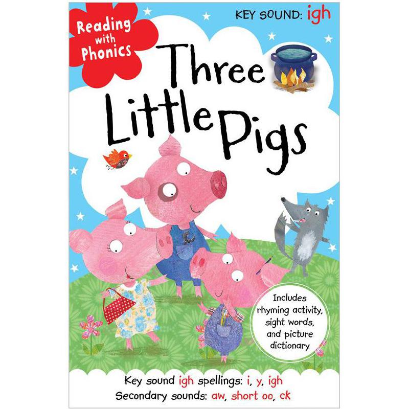 Reading with Phonics: Three Little Pigs - Includes Rhyming Activity | الأطفال | الكتب الانجليزية | 5-1 كتب ماقبل المدرسة سن | الشحن الدولي | كتب تعليمية للاطفال (3 - 5)