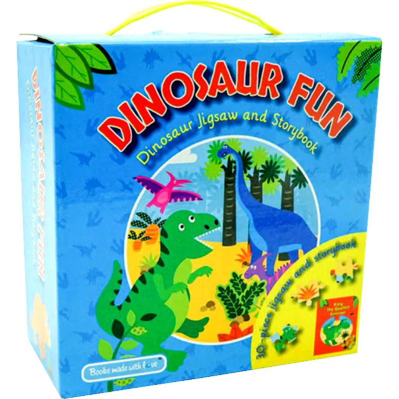 Dinosaur Fun - Dinosaur Jigsaw and Storybook | Children Books | Children Puzzle Books (3 - 5) | Children - Preschool (1-5) | English Books | New Arrivals | Global Shipping