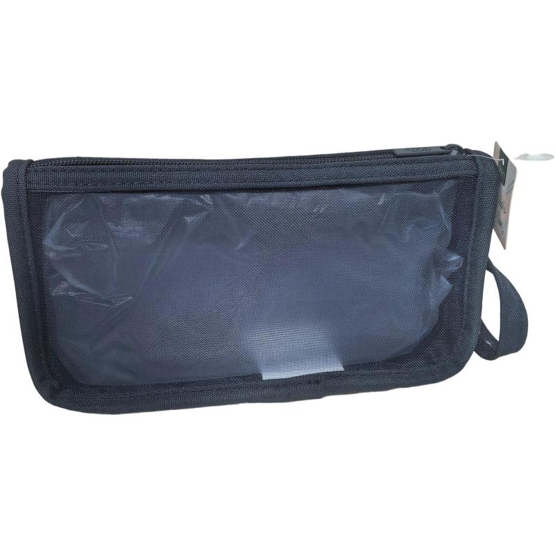 Roco Soft Pencil Case, Plain Color with Printed Logo, Front Pocket, Dark Blue