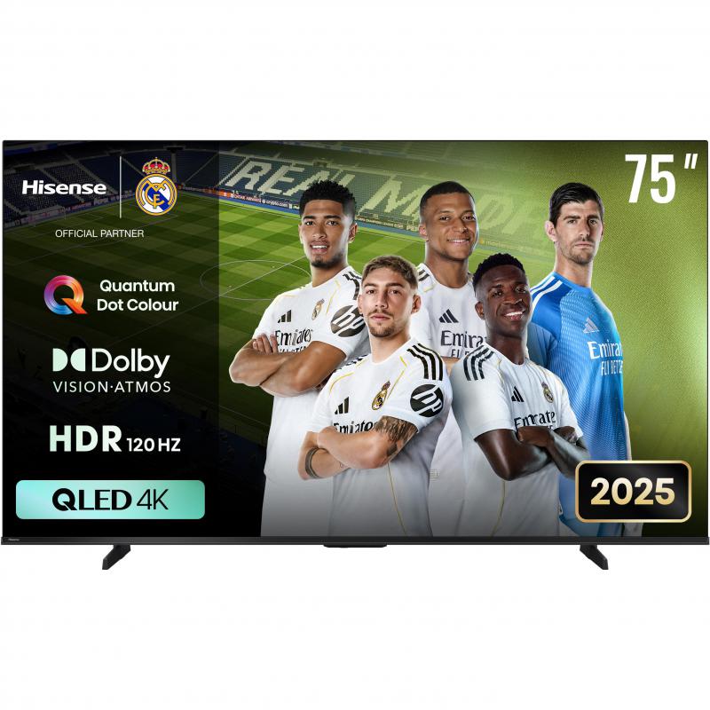 هايسنس 75 بوصة تلفزيون ذكي، دقة 4 كيه كيو ليد، 60‎ Hz، اسود، Q61Q