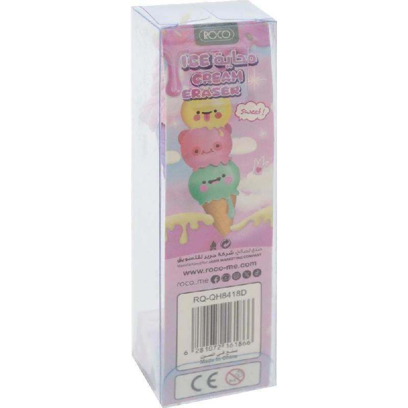 Roco Rubber Eraser, Unicorn Ice Cream, Assorted Color