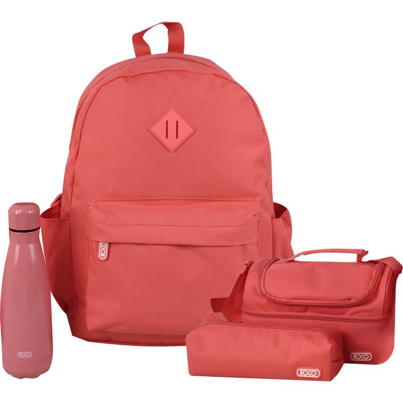 Roco Classic Solid Backpack 4-in-1 Value Set Backpack with Accessory | Bags Set | School Supplies | School Bags