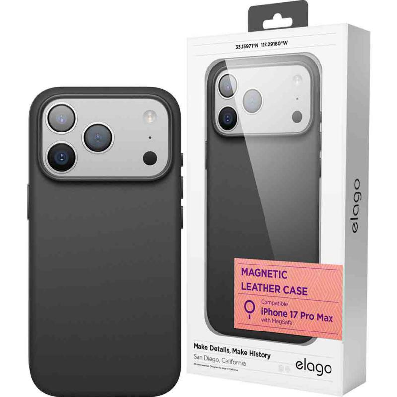 Elago Elago Magnetic Leather Back Cover Mobile Case With Magsafe For iPhone 17 Pro Max
