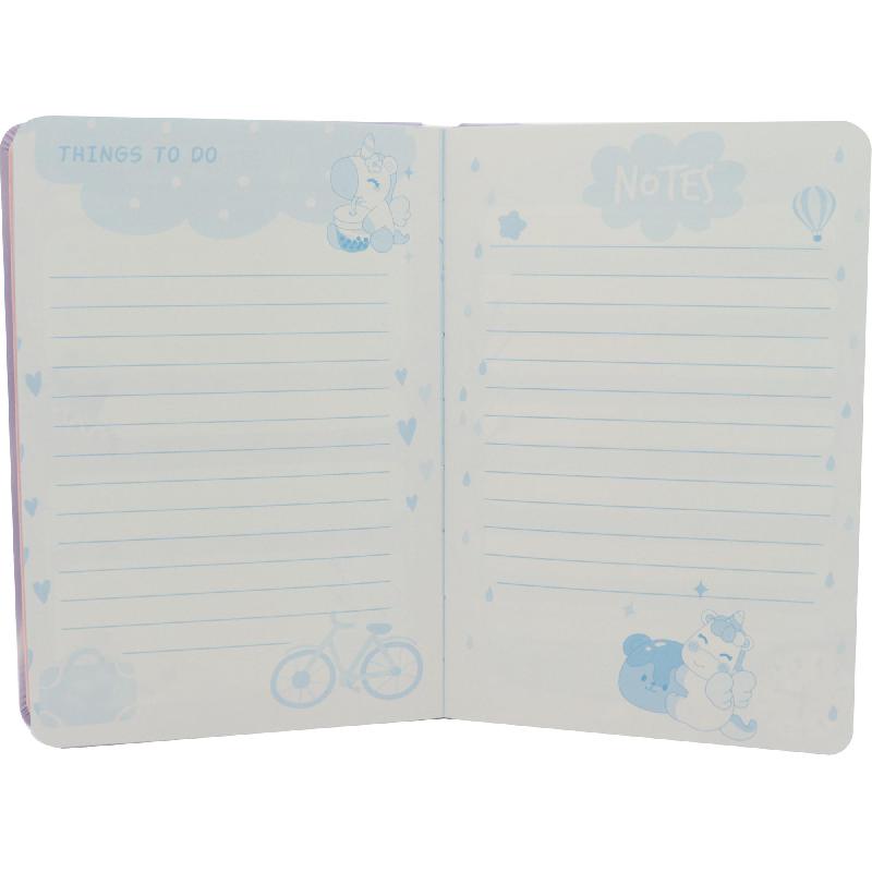 Roco Notebook, Flower, 13 X 18.5 cm, 96 Sheets, Single Ruled (Colored Pages), Purple