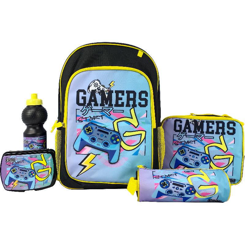 Roco Gamers 5-in-1 Value Set Backpack with Accessory | School Bags | School Supplies | Bags Set | Superhero Collection