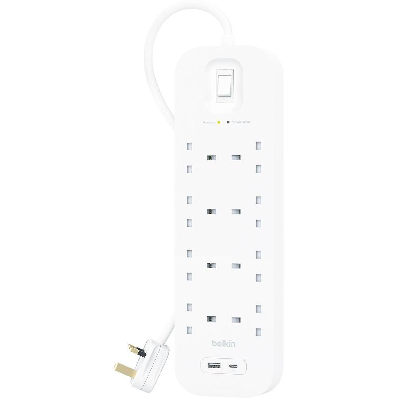Belkin Belkin Surge Protector + Usb Charger Shared 18W USB-A/USB-C with PD, LED Indicators