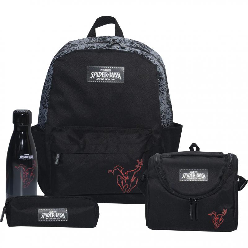 Marvel Spider-Man 4-in-1 Backpack with Accessory, Black