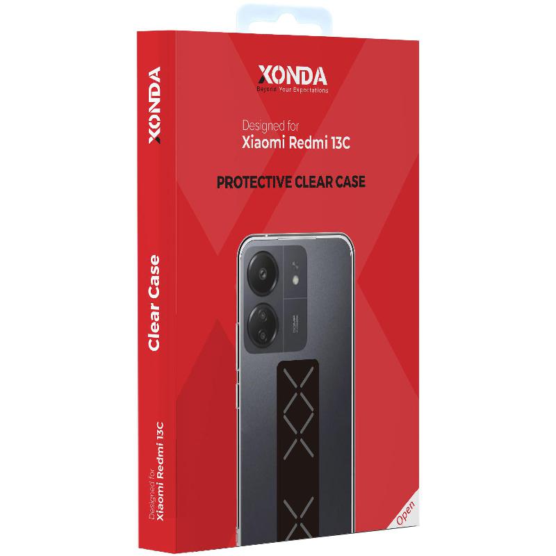 Xonda Back Cover Mobile Case with Strap for Xiaomi Redmi 13C Clear Xonda