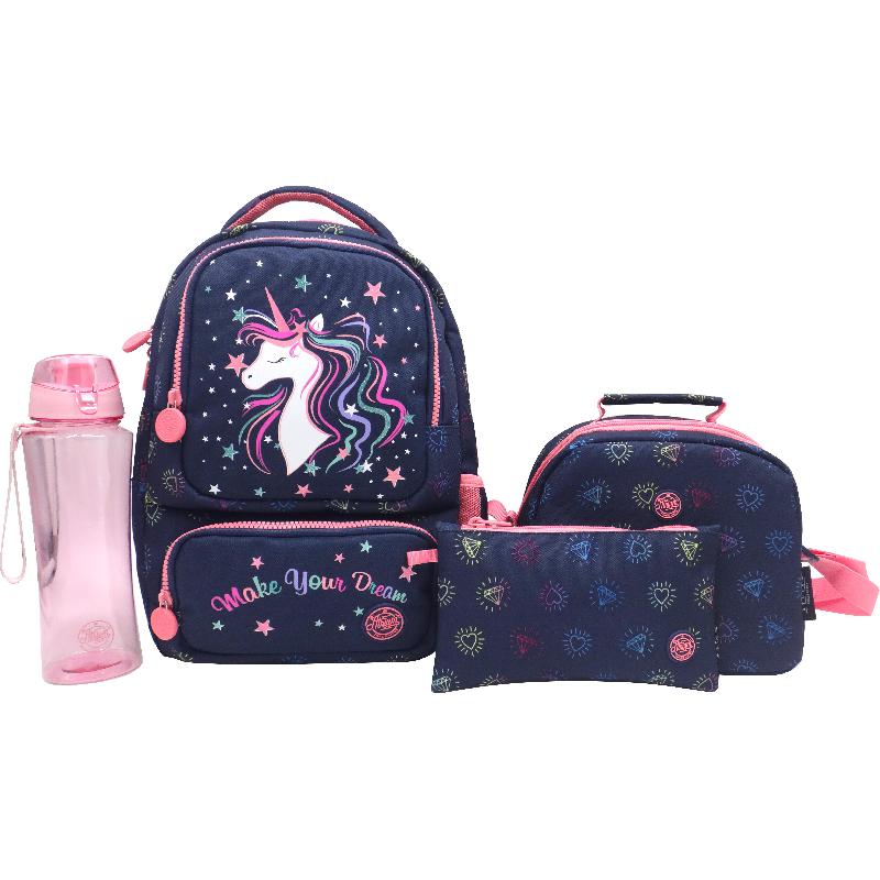 Atrium Unicorn Classic Blue 4-in-1 Value Set Backpack with Accessory