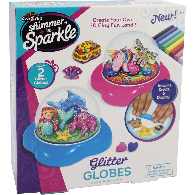 Cra-Z-Art Shimmer 'n Sparkle Sparklin Glitter Globes Arts and Crafts Learning Activity Set