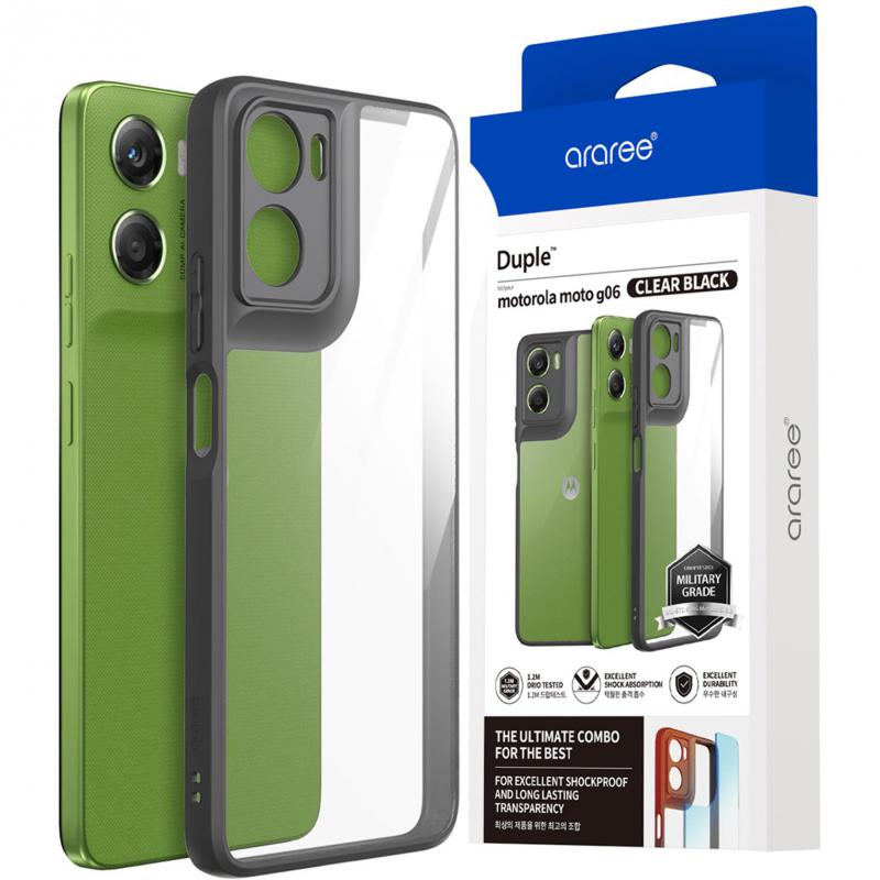 araree Araree Duple Back Cover Mobile Case For Motorola Moto G06 Clear Hybrid Material | Perfect Grip Feeling | Shock Protective