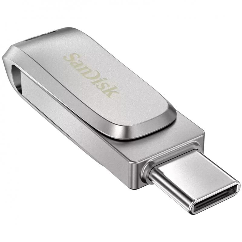 SanDisk Ultra Dual Drive Luxe OTG Drive (USB-C/USB), 128 GB, Gold