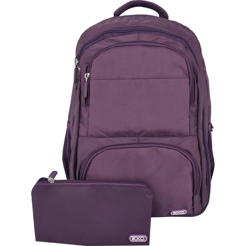 Roco Basic Classic Backpack with Accessory | Bags School Knapsack | School Supplies | School Bags | Fashion Collection