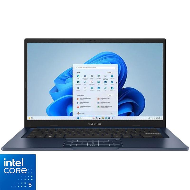 Asus Vivobook Laptop, 14", Intel Core 5, 16 GB RAM, 512 GB PCIe Gen 4 NVMe M.2 SSD, Windows 11 Home, Intel Graphics