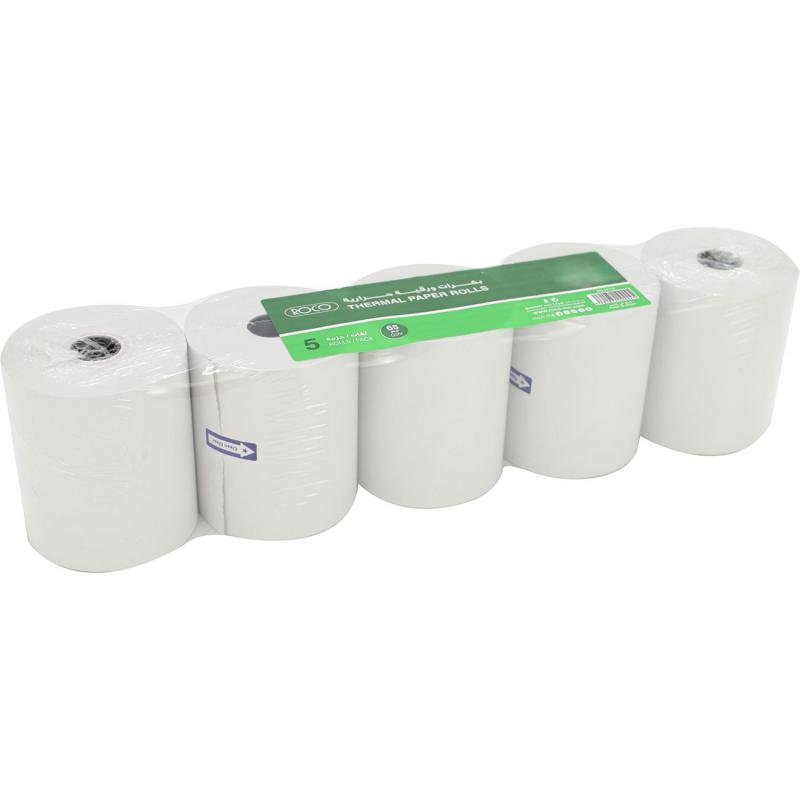 Roco Adding Machine Paper Roll, Single Ply, White