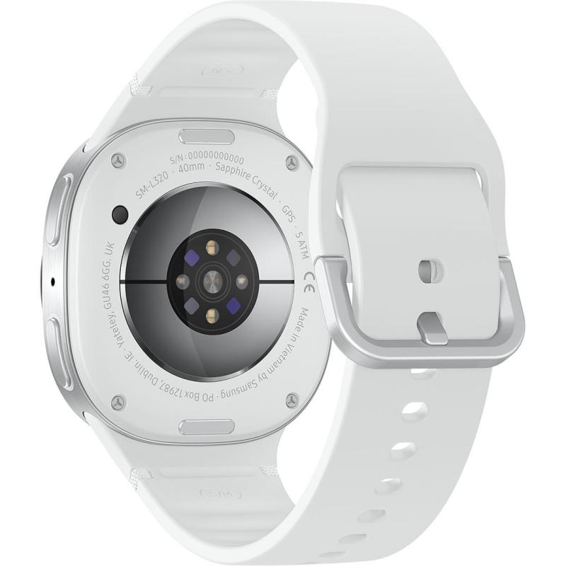 Samsung Galaxy Watch8 40 Smartwatch, GPS, 1.3", Silver Aluminum Case, White Sport Band, One Size 4