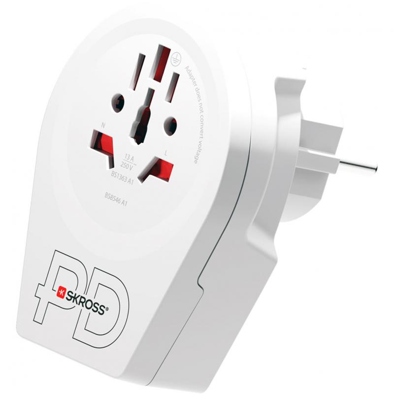 skross Skross 1 500295-e Pd 1 usb-a 1 usb-c World To Europe Power Adapter