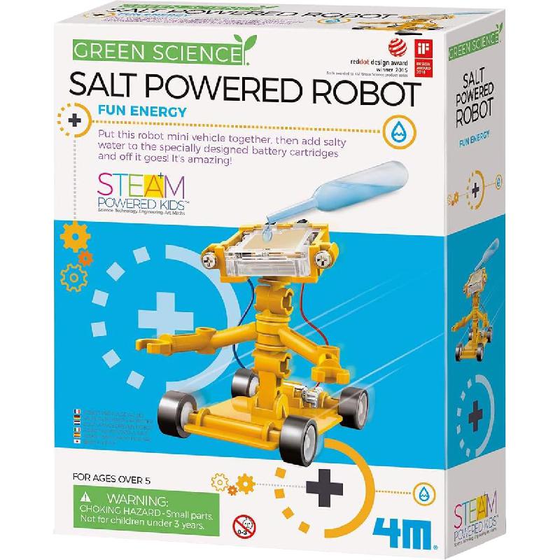 4M Green Science Salt Powered Robot, Fun Energy Science Learning Activity Set, English, 5 Years and Above