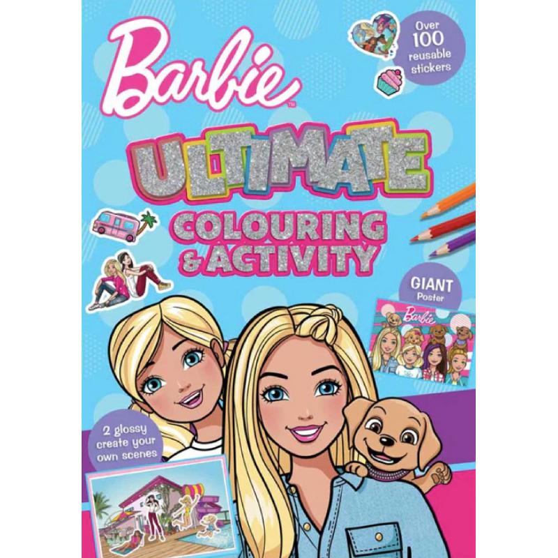 Barbie: Ultimate Colouring Activity - Over 100 Reusable Stickers with Giant Poster | Children Books | English Books | Children - Younger (6-9) | Global Shipping | Children Coloring Books (5 - 8)