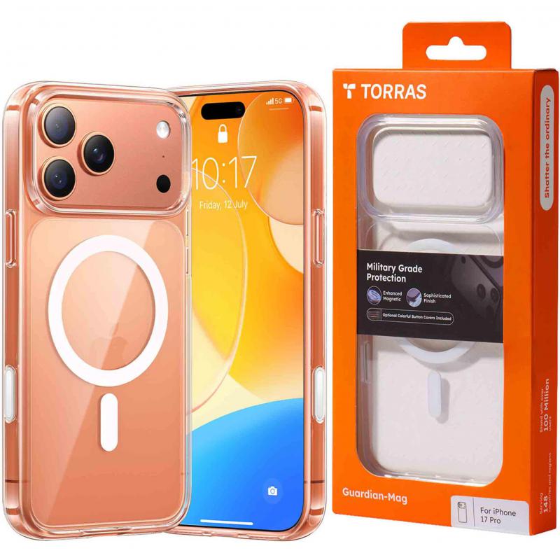 Torras Torras guardian-mag Back Cover Mobile Case With Magsafe For iPhone 17 Pro 12 ft Armor Shield Protection, Enhanced Magnetic, Sophisticated Matte
