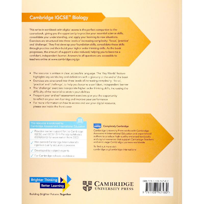 Biology for Cambridge IGCSE Workbook | وصل حديثاً | التربية والتعليم | المراجع التعليمية | الكتب الانجليزية | الشحن الدولي Biology for Cambridge IGCSE Workbook | وصل حديثاً | التربية والتعليم | المراجع التعليمية | الكتب الانجليزية | الشحن الدولي