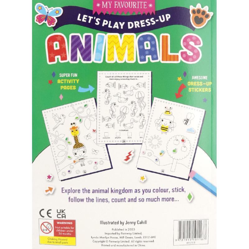 My Favourite: Let's Play Dress-up Animal - Colouring & Activity Book with Over 100 Stickers | Children Books | English Books | Children - Younger (6-9) | Global Shipping | Children Coloring Books (5 - 8)